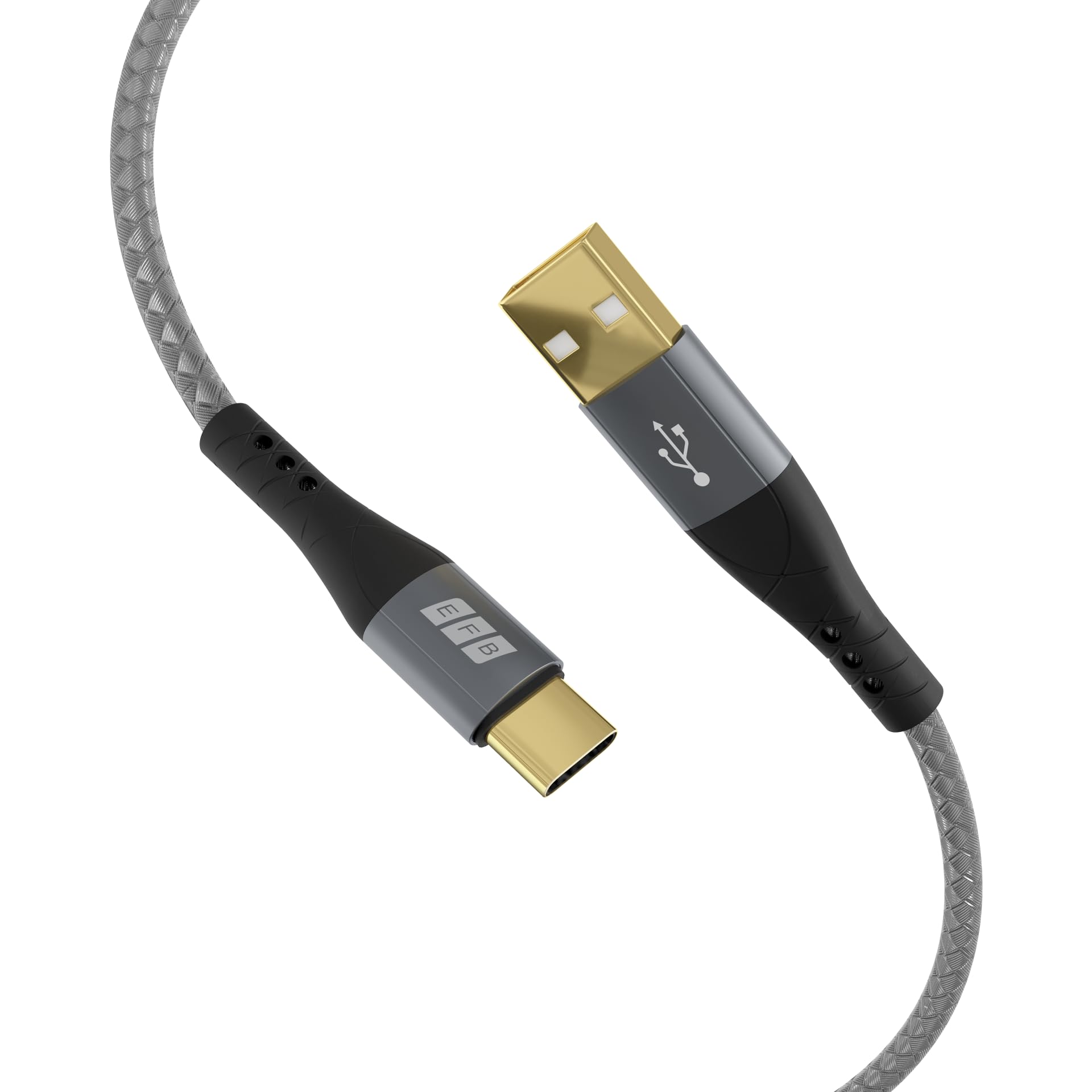 efb-multimedia-usb-a-auf-usb-c-kabel-60w-qc-grau-textil image 2