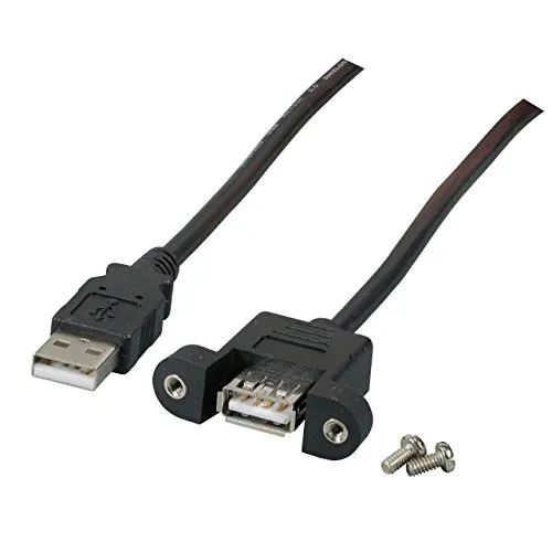 efb-classic-usb-2-0-verl-ngerung-a-a-einbaubuchse-0-5m-schwarz image 1