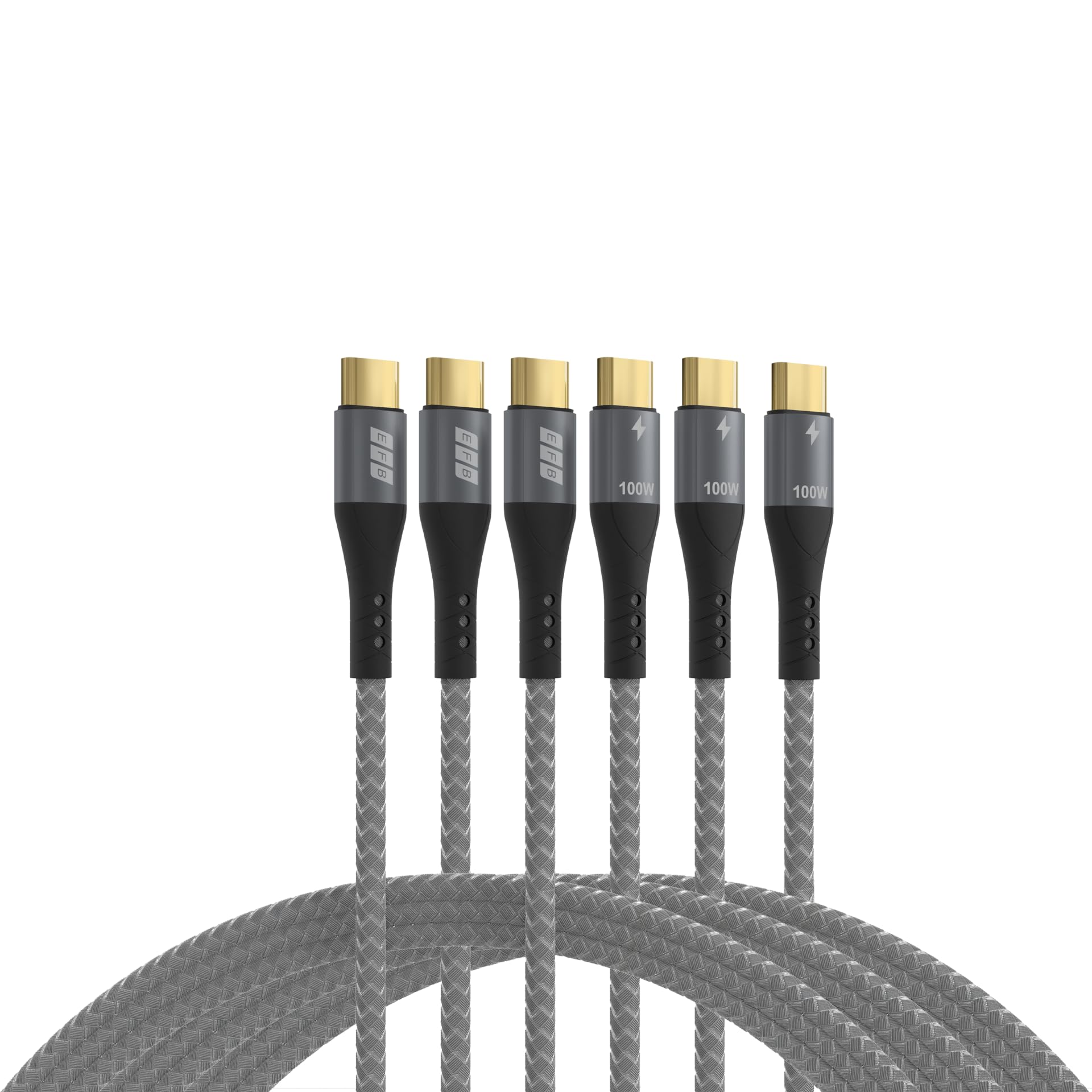 efb-multimedia-usb-c-kabelset-0-5-1-2m-100w-pd-textil image 1
