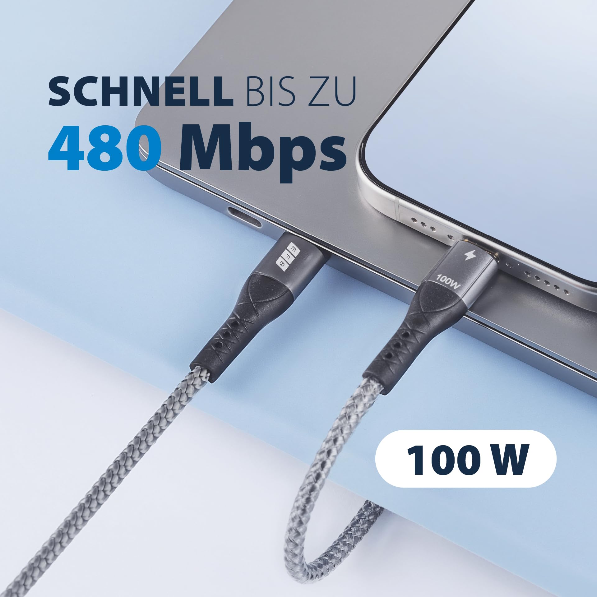 efb-multimedia-usb-c-kabel-100w-pd-5a-grau-textil image 8