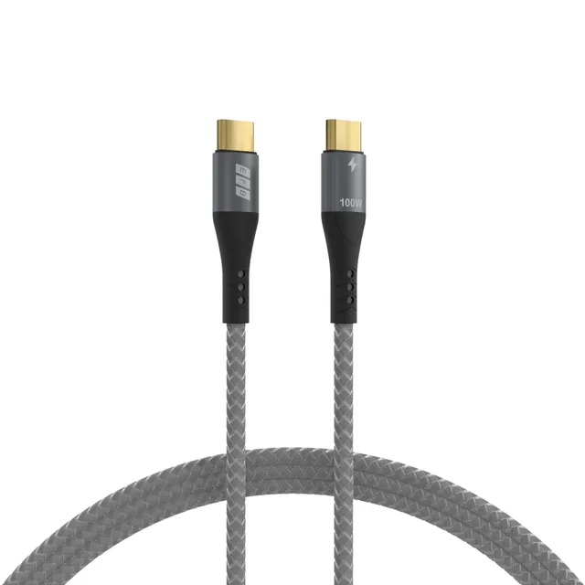 efb-multimedia-usb-c-kabel-100w-pd-5a-grau-textil image 1