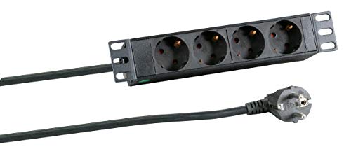 efb-elektronik-steckdosenleiste-10-1he-4x-schuko-alu-schwarz image 1