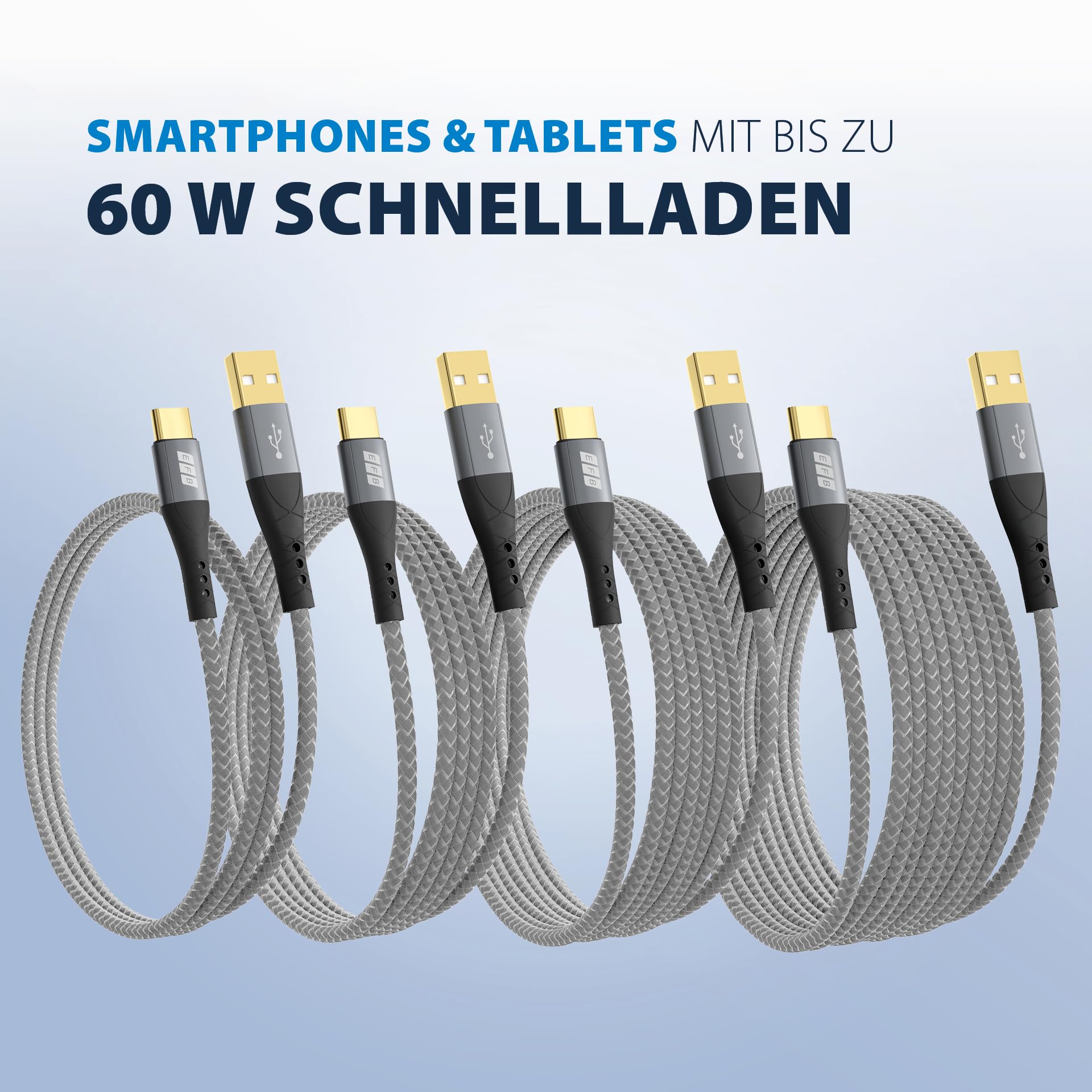 efb-multimedia-usb-a-usb-c-kabelset-4tlg-60w-grau-textil image 5