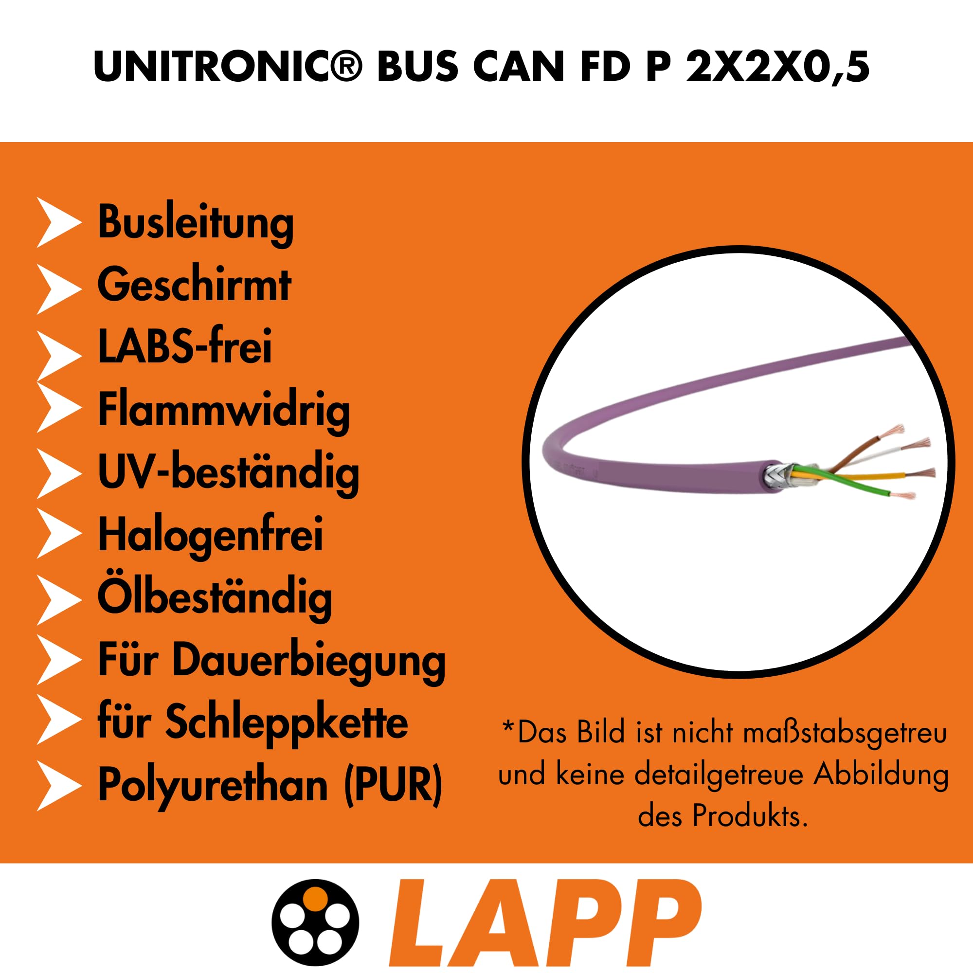 lapp-unitronic-bus-can-fd-p-busleitung-10m-2x2x0-5-pur image 2
