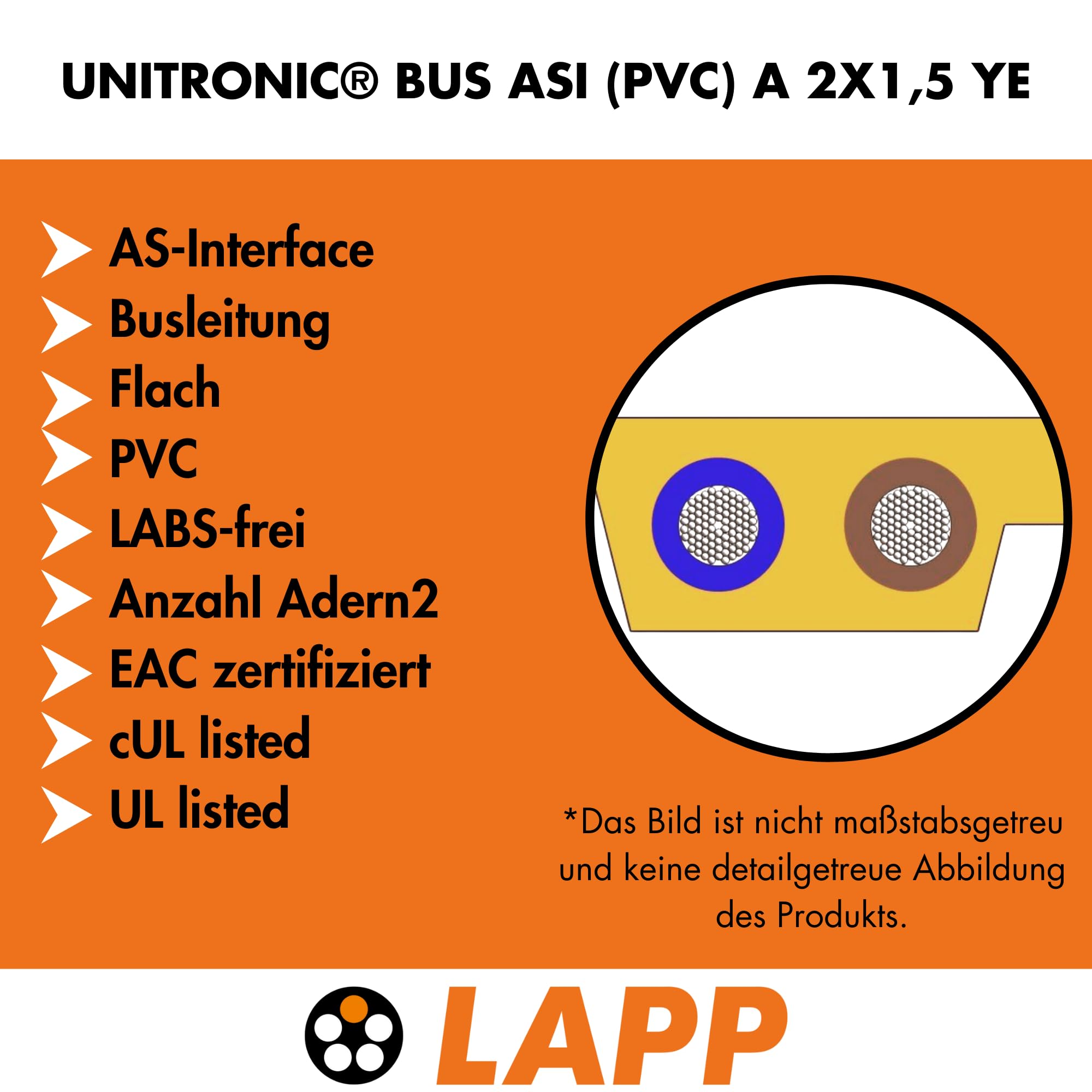 lapp-unitronic-bus-asi-pvc-a-flachkabel-2x1-5-mm-gelb-10-m image 2