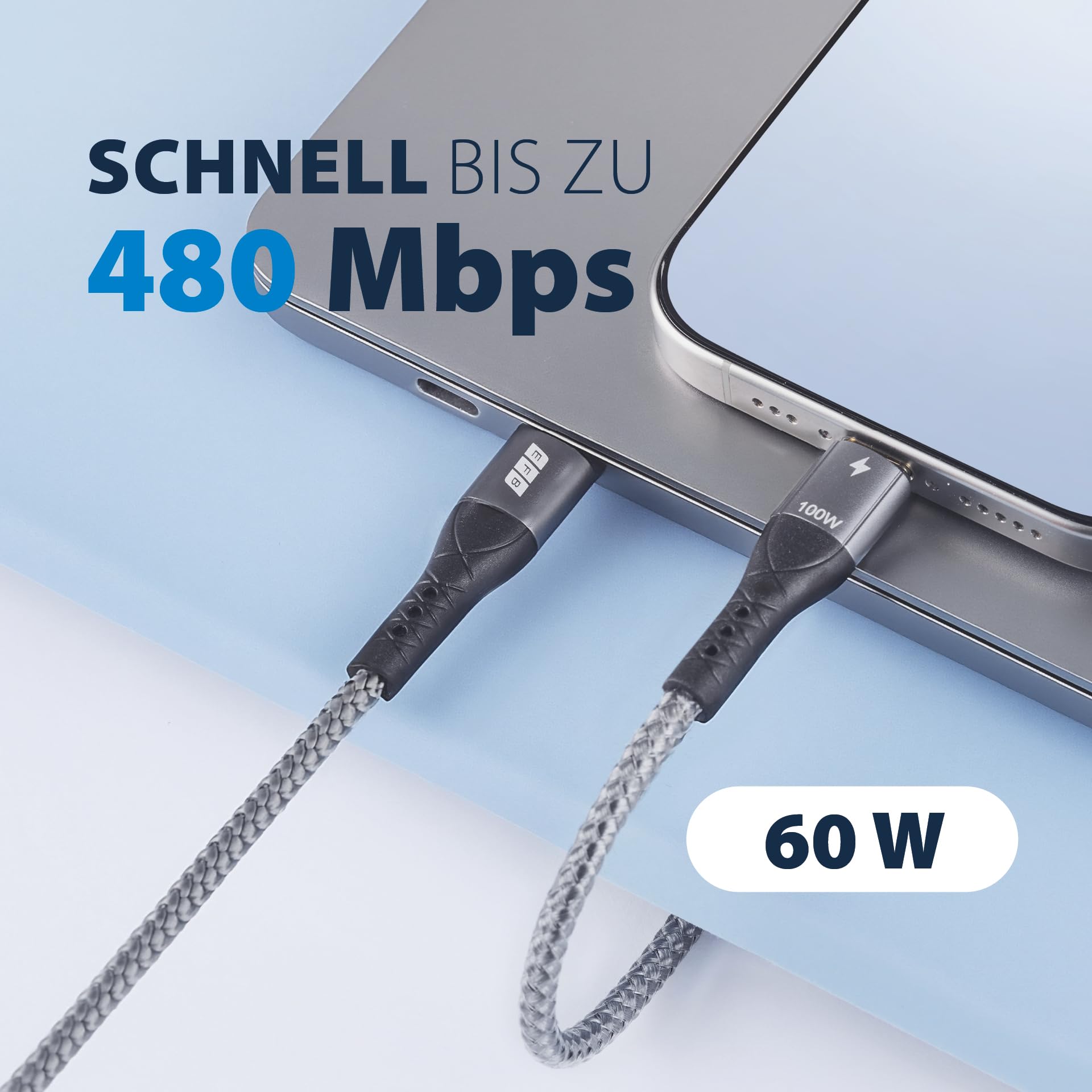 efb-multimedia-usb-a-auf-usb-c-kabel-60w-qc-grau-textil image 8