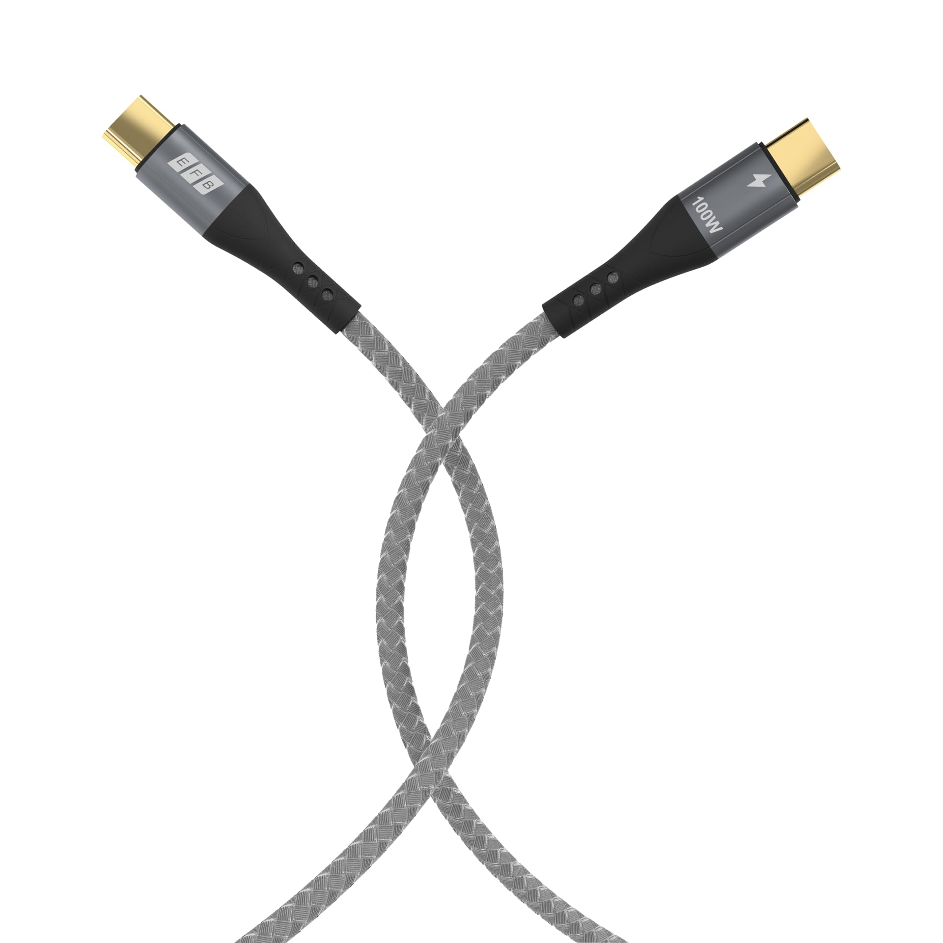 efb-multimedia-usb-c-kabel-100w-pd-5a-grau-textil image 4