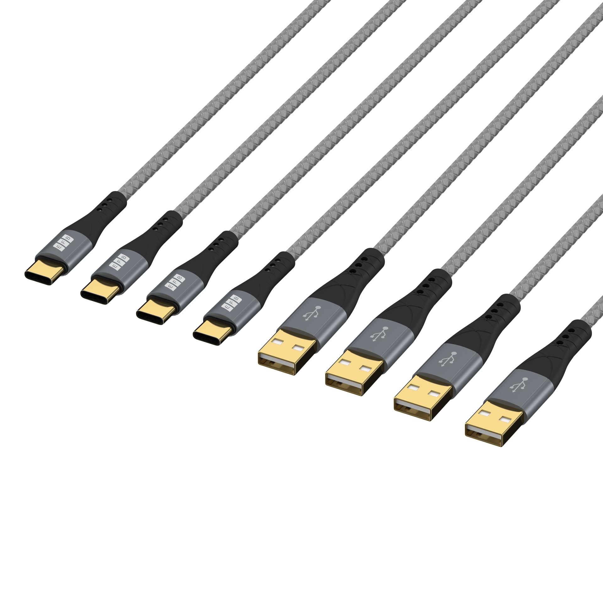 efb-multimedia-usb-a-usb-c-kabelset-4tlg-60w-grau-textil image 3