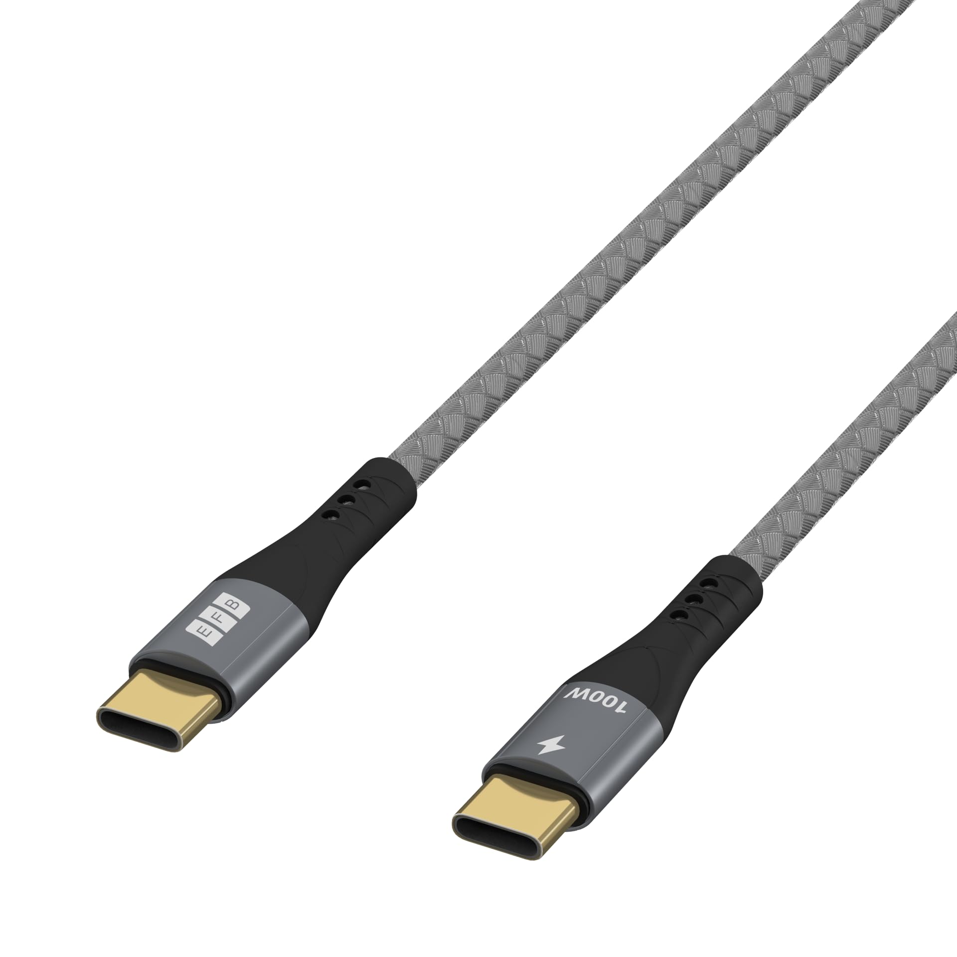 efb-multimedia-usb-c-kabel-100w-pd-5a-grau-textil image 3