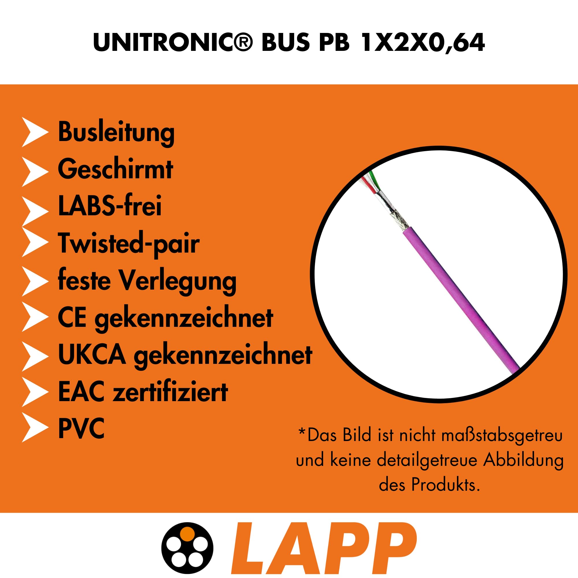 lapp-unitronic-bus-pb-busleitung-1x2x0-64-10m-profibus-dp image 2