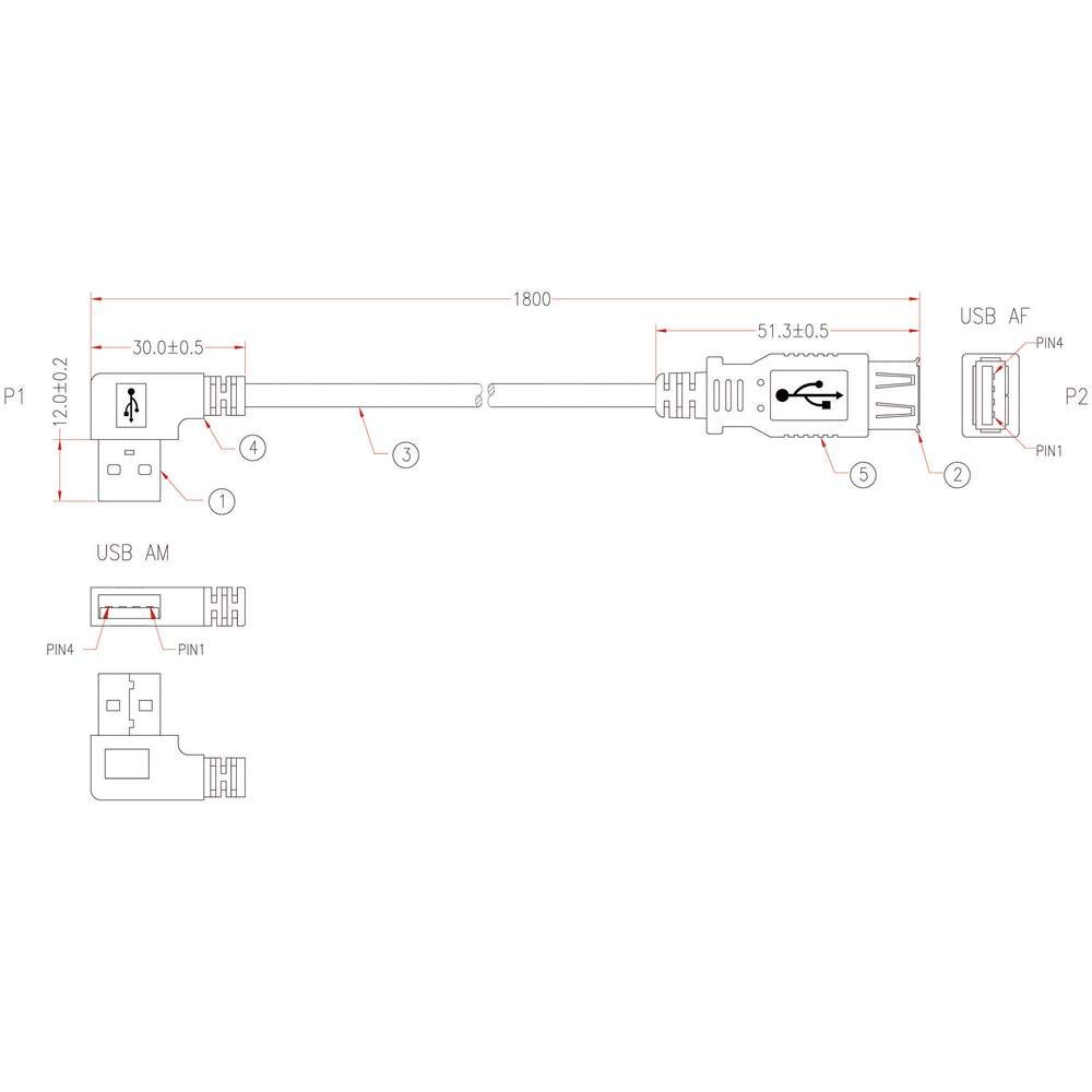 efb-elektronik-usb-kabel-2-0-a-stecker-buchse-1-8m-schwarz image 2