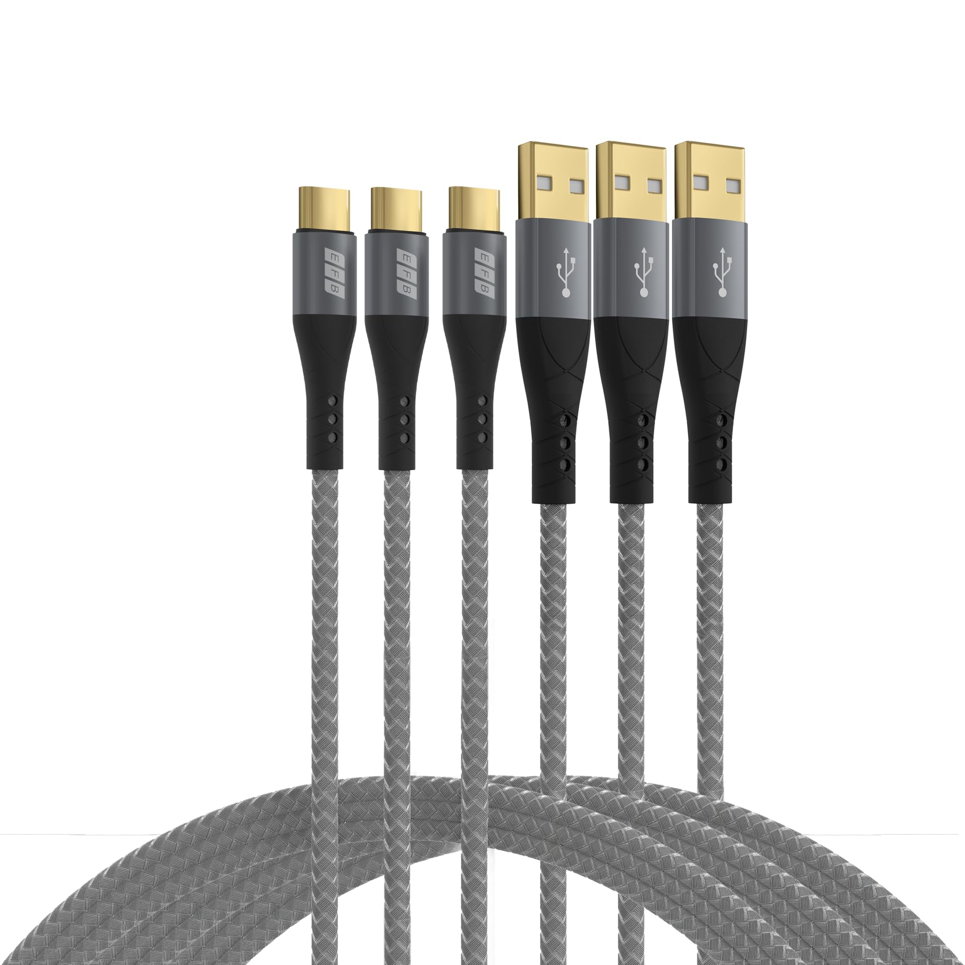 efb-multimedia-usb-a-usb-c-kabelset-3x2m-60w-grau image 1