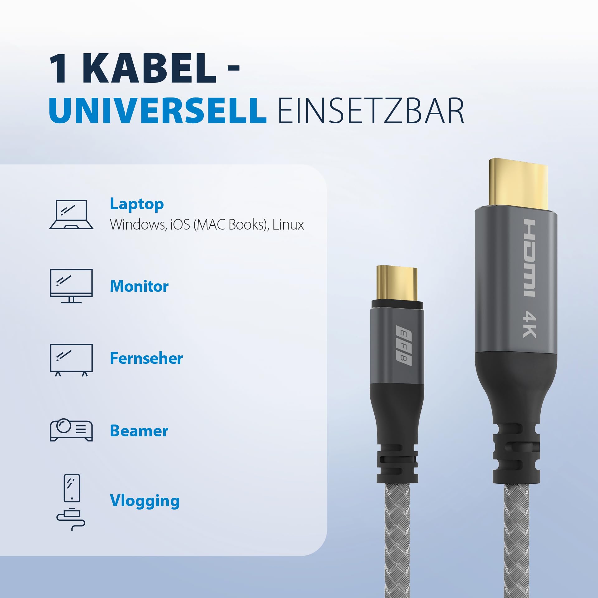 efb-multimedia-usb-c-hdmi-kabel-4k-30hz-1-8m-textil image 6