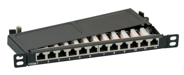 efb-kupferverkabelung-mini-patchpanel-12xrj45-cat-6a-10-zoll image 1