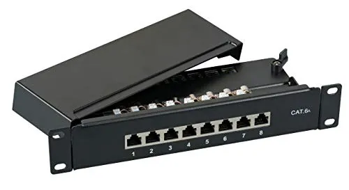 efb-elektronik-mini-patchpanel-stp-8xrj45-cat-6a-10-zoll image 1