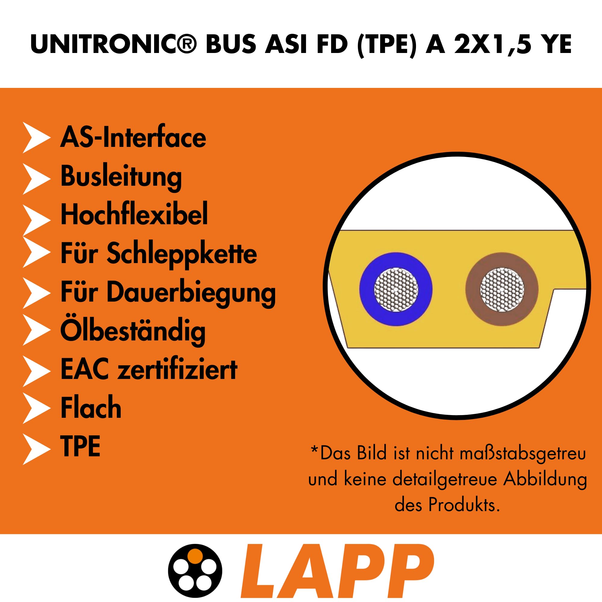 lapp-unitronic-bus-asi-fd-tpe-a-flachkabel-2x1-5-mm-gelb-10-m image 2