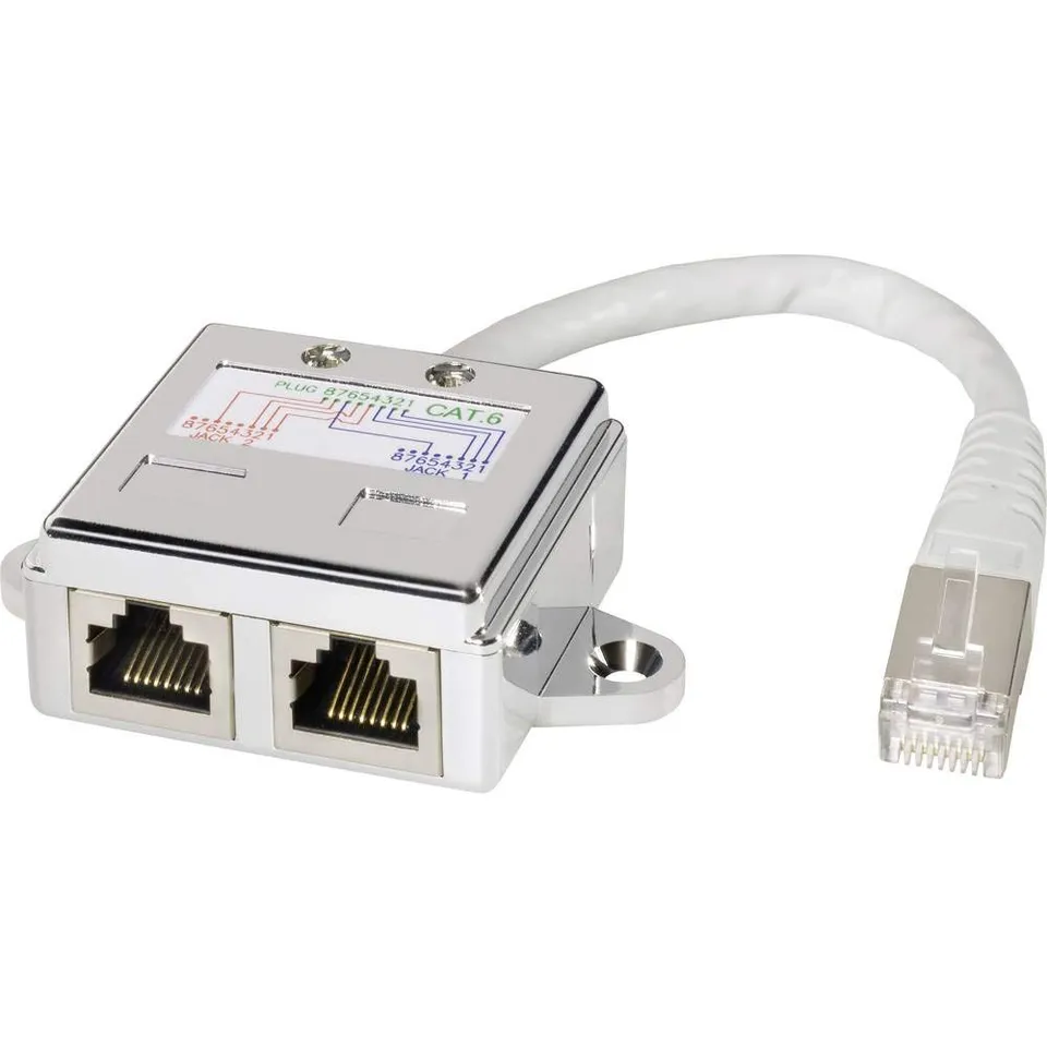 efb-elektronik-kupferverkabelung-k5126-015-t-adapter-cat-6-wei-15-cm image 1