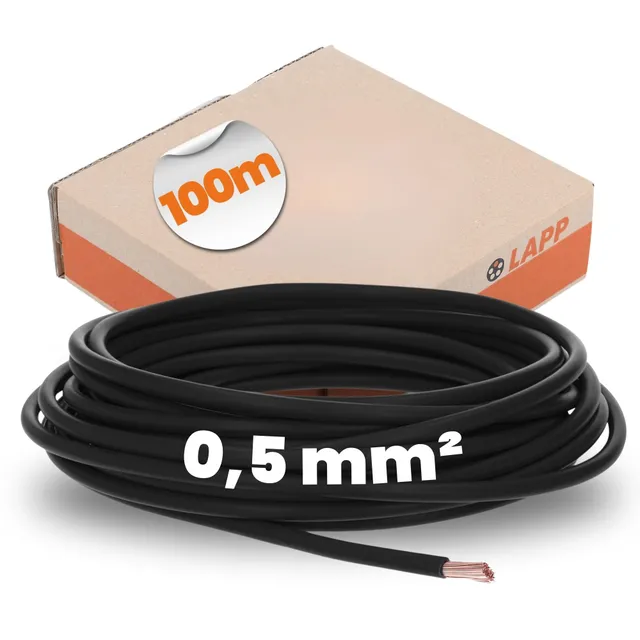 lapp-lflex-h05v-k-litze-0-5-mm-schwarz-100m-flexibel image 1