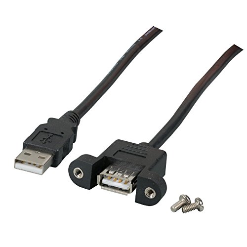 efb-classic-usb-2-0-verl-ngerung-a-a-einbaubuchse-0-5m-schwarz image 1