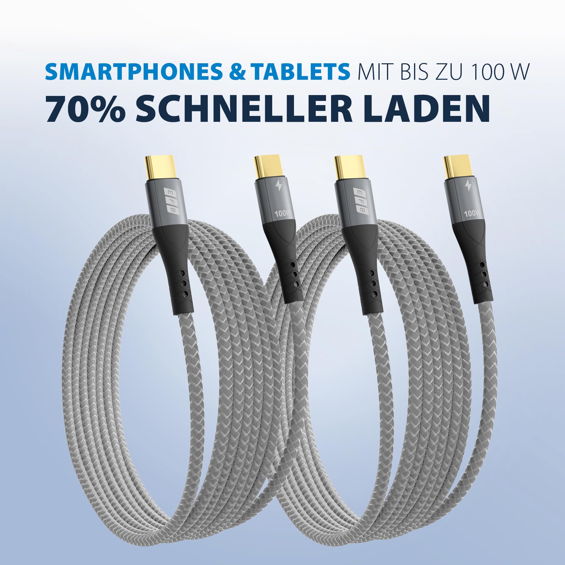 efb-multimedia-usb-c-kabelset-2x2m-100w-pd-grau-textil image 5